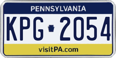 PA license plate KPG2054