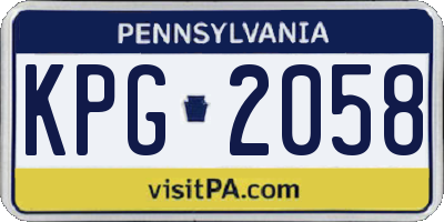 PA license plate KPG2058