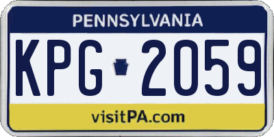 PA license plate KPG2059