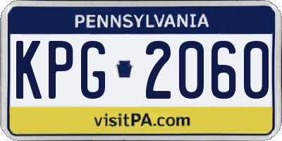 PA license plate KPG2060