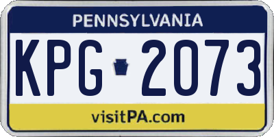 PA license plate KPG2073