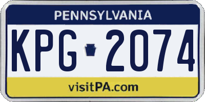 PA license plate KPG2074