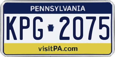 PA license plate KPG2075