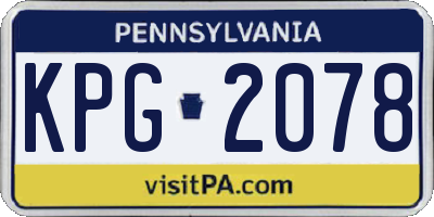 PA license plate KPG2078
