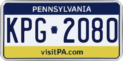PA license plate KPG2080