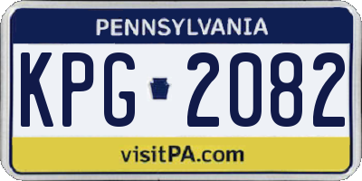 PA license plate KPG2082