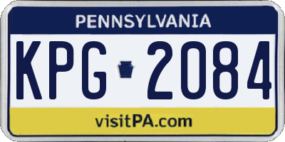 PA license plate KPG2084