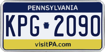 PA license plate KPG2090
