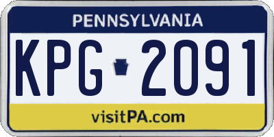 PA license plate KPG2091