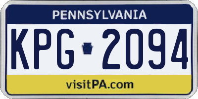 PA license plate KPG2094
