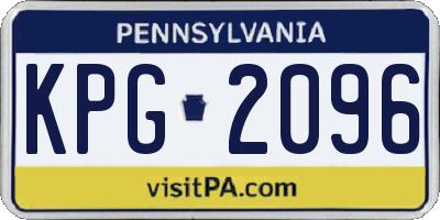 PA license plate KPG2096