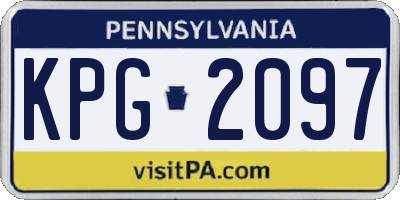 PA license plate KPG2097
