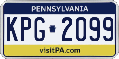 PA license plate KPG2099
