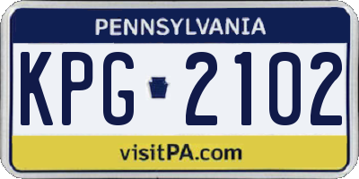 PA license plate KPG2102
