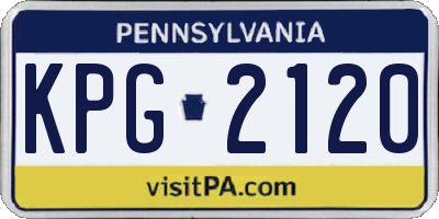 PA license plate KPG2120