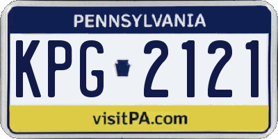 PA license plate KPG2121