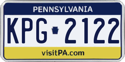 PA license plate KPG2122