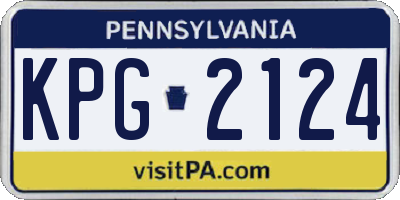PA license plate KPG2124