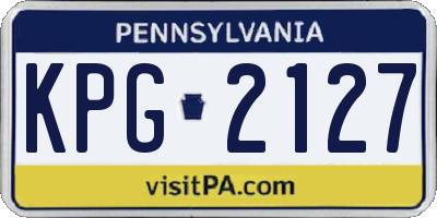 PA license plate KPG2127