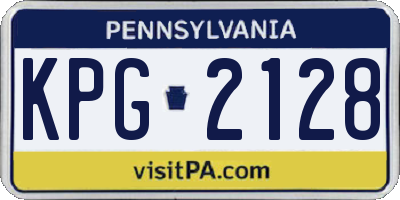 PA license plate KPG2128