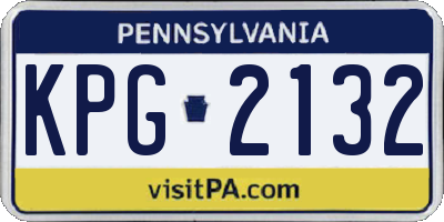 PA license plate KPG2132