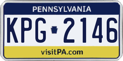 PA license plate KPG2146