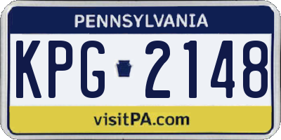 PA license plate KPG2148