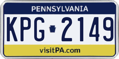 PA license plate KPG2149