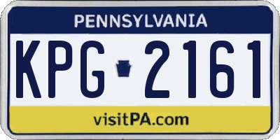 PA license plate KPG2161