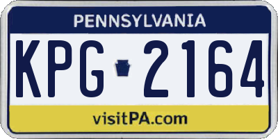 PA license plate KPG2164