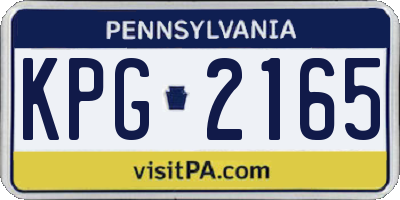 PA license plate KPG2165