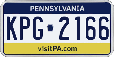 PA license plate KPG2166