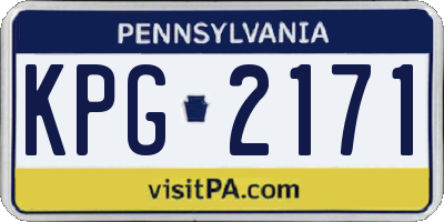 PA license plate KPG2171