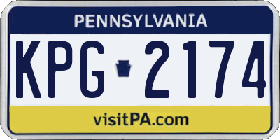 PA license plate KPG2174