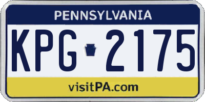 PA license plate KPG2175