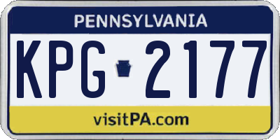 PA license plate KPG2177