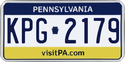PA license plate KPG2179