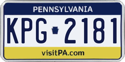 PA license plate KPG2181