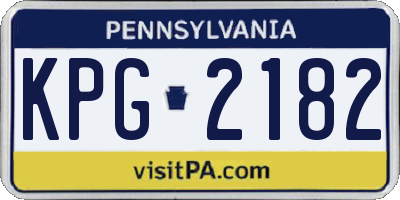 PA license plate KPG2182