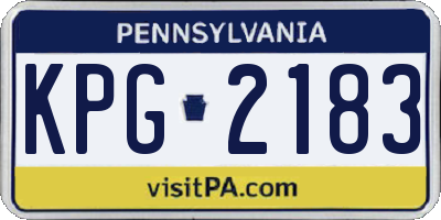 PA license plate KPG2183