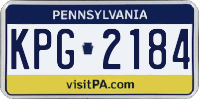 PA license plate KPG2184