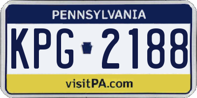 PA license plate KPG2188