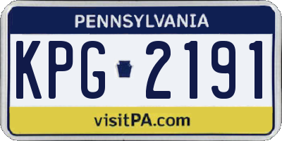 PA license plate KPG2191