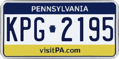 PA license plate KPG2195