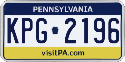 PA license plate KPG2196