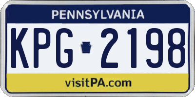PA license plate KPG2198