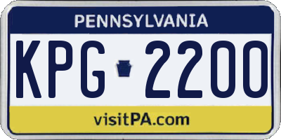 PA license plate KPG2200