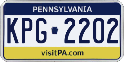 PA license plate KPG2202