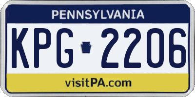 PA license plate KPG2206