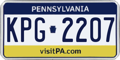 PA license plate KPG2207